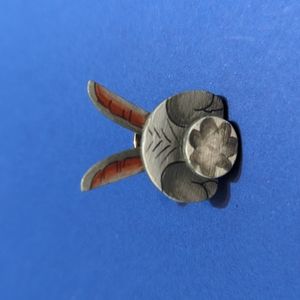 Vintage Wood Painted Bunny Rabbit Easter Brooch Pin